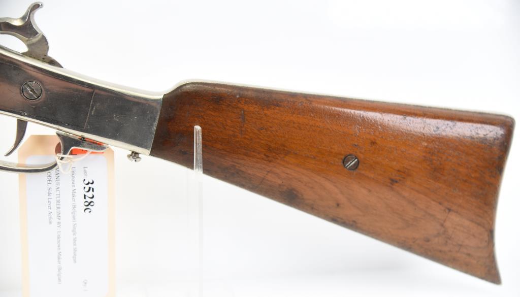 Unknown Maker (Belgian) Side Lever Action Single Shot Shotgun 32 GA ANTIQUE