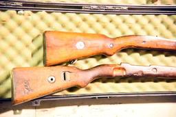 Lot #2025 - (2) antique wooden rifle stocks: one British M4, one Japanese type 30 and Continco