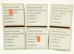 Lot #2109 - (6) boxes of 100 Match Projectiles for .30 cal M72 or 7.62mm (approx. 600 total)