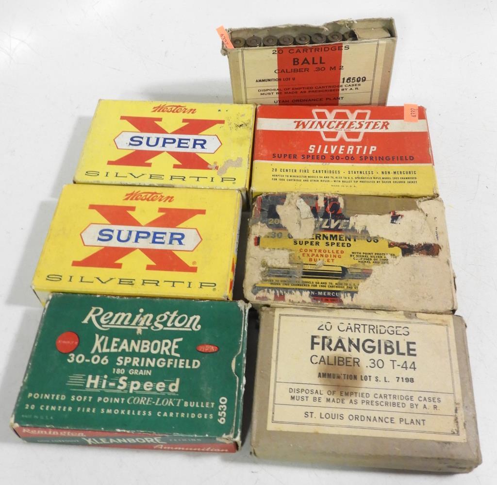 Lot #2135 - (7) boxes of .30-06 Springfield rifle rounds (approx. 140 rounds total)