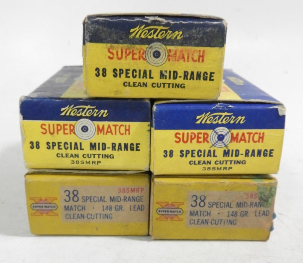 Lot #2137 - (5) boxes of Western Super Match .38 Special Mid Range (approx. 250 rounds total)