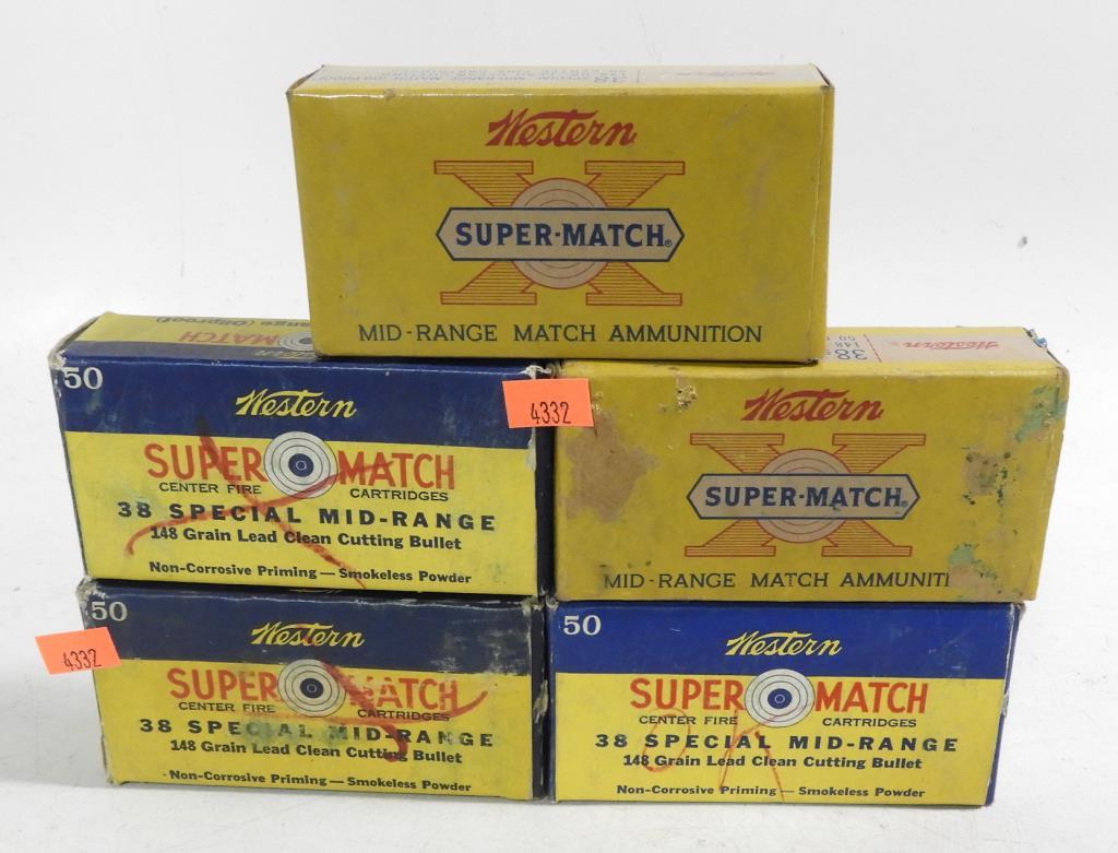 Lot #2137 - (5) boxes of Western Super Match .38 Special Mid Range (approx. 250 rounds total)