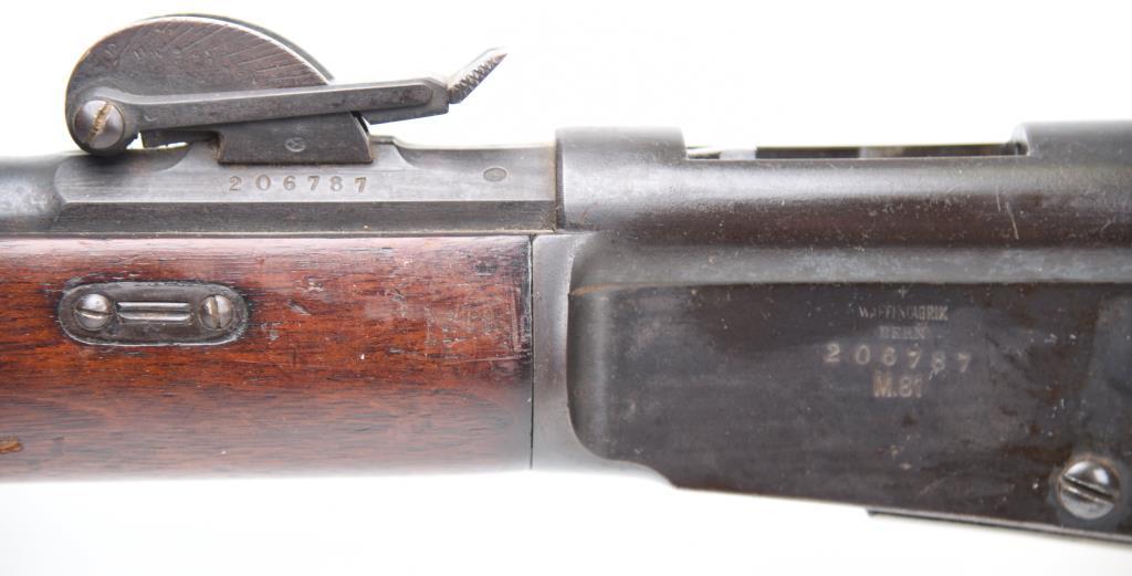 Waffenfabrick Bern 81 Vetterli Bolt Action Rifle .41 Swiss ANTIQUE