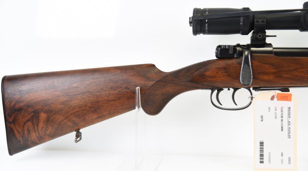 MAUSER - JOS. KUGLER CUSTOM 98 COMMERCIAL MAUSER Bolt Action Rifle 7X57 MM MODERN/C&R