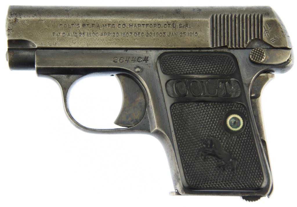 COLT'S P.T.F.A. MFG CO VEST POCKET MODEL 1908-HAMMERLESS Semi Auto Pistol .25 ACP REGULATED/C&R