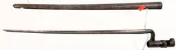 Lot #2335 - US Marked Civil War Era Musket Spike Bayonet with Metal Scabbard. Heavy Pitting on