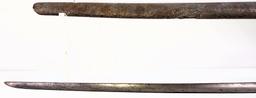 Lot #2335 - US Marked Civil War Era Musket Spike Bayonet with Metal Scabbard. Heavy Pitting on