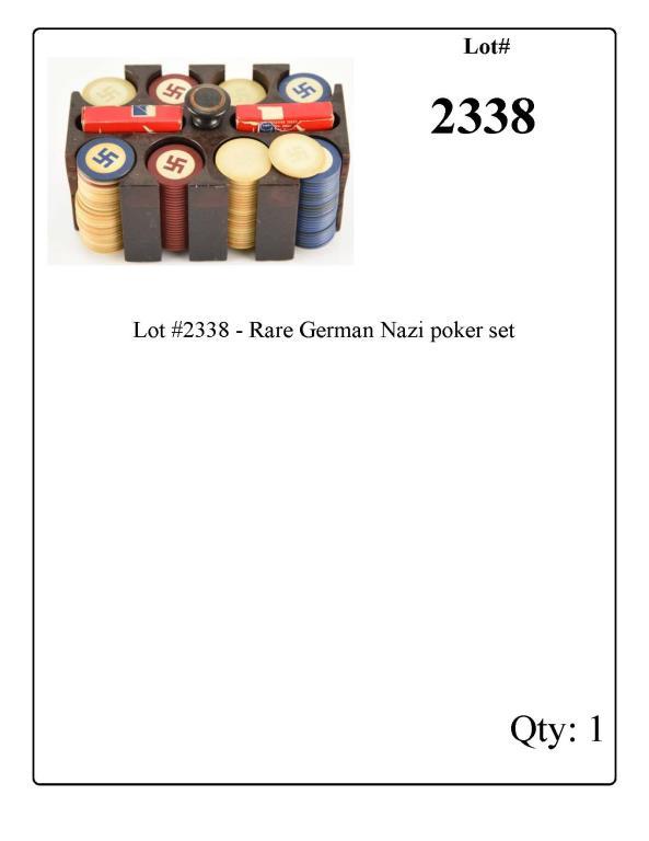 Lot #2338 - Rare German Nazi poker set