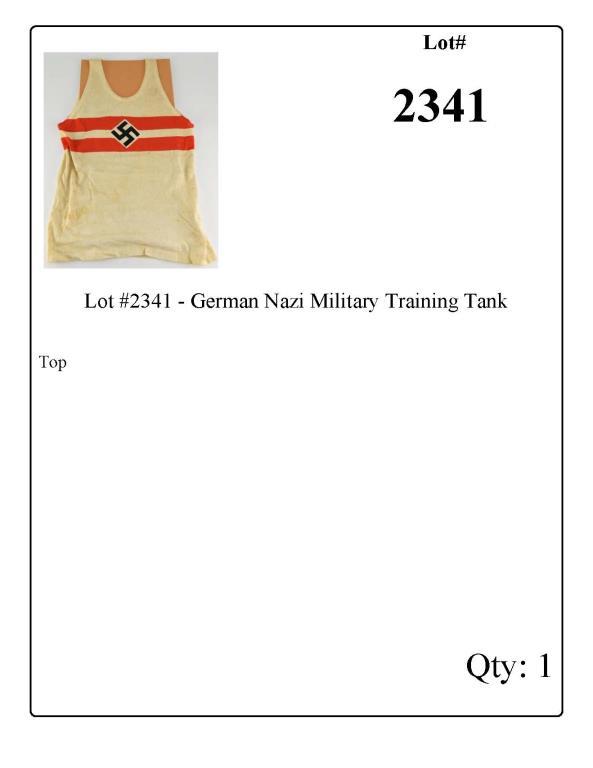 Lot #2341 - German Nazi Military Training Tank Top
