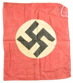 Lot #2342 - German Nazi WWII small car flag (approximately 10” x 12”  with moderate wear), 1944