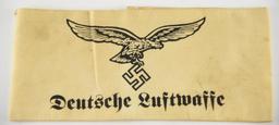 Lot #2344 - (3) WWII German Nazi Arm bands including: Deutsche Luftwaffe Type 1, German SS red