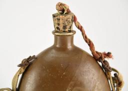 Lot #2345 - Japanese WWII Canteen with original US Navy Receiving Barracks letter of provenance