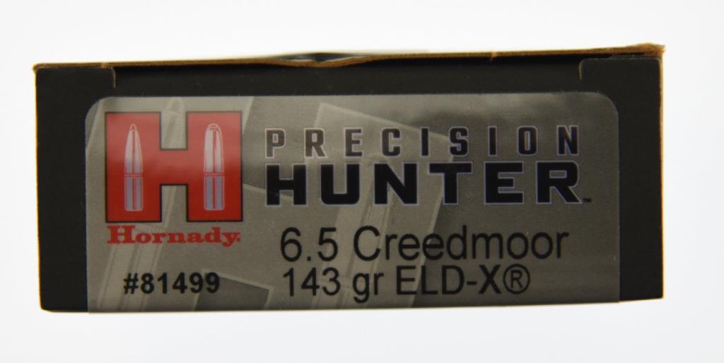 Lot #2350 - 5 Boxes of Hornady Precision Hunter 6.5 Creedmoore 143 Gr ELD-X