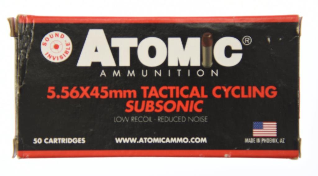 Lot #2352 - 200 Rds +/- .223/5.56mm – Includes 50 Rds +/- of Atomic 5.56x45mm Tactical Cycling