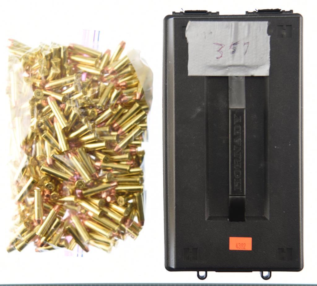 Lot #2356 - 250 Rds +/- of G.F.L. Brass Case .357 Mag Bullets in plastic case. 7 Lb 11 Oz Ammo