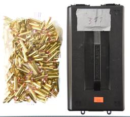 Lot #2356 - 250 Rds +/- of G.F.L. Brass Case .357 Mag Bullets in plastic case. 7 Lb 11 Oz Ammo