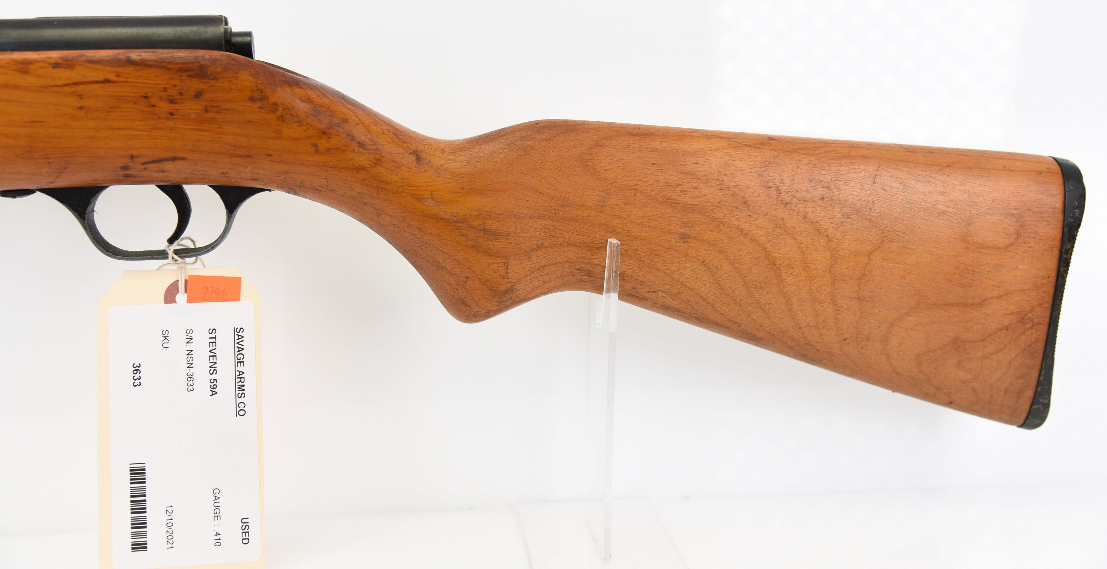 Savage Arms Co Stevens Mdl 59A Bolt Action Shotgun