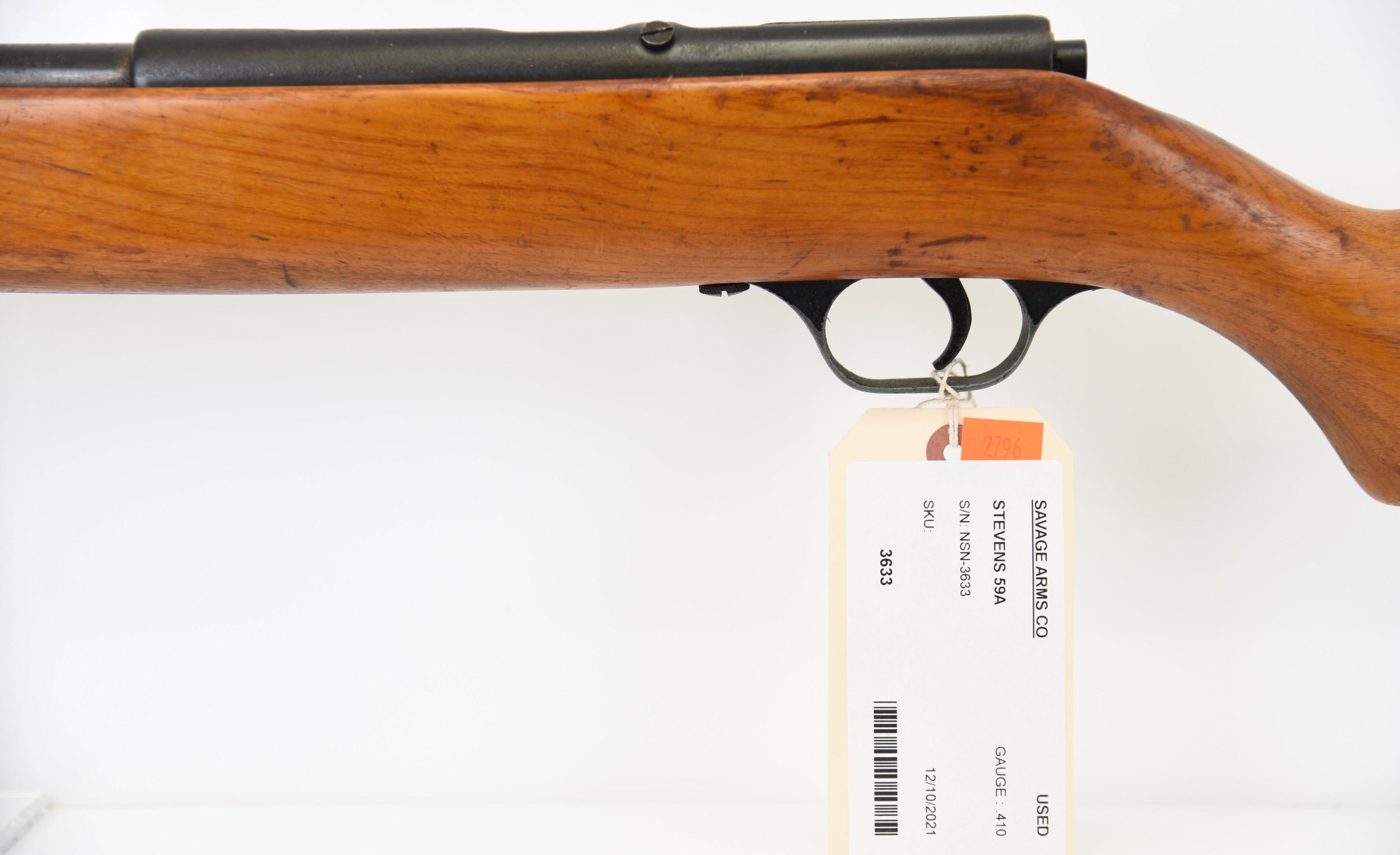 Savage Arms Co Stevens Mdl 59A Bolt Action Shotgun