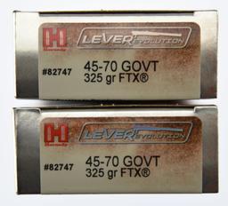 Lot #2499 - 40 Rds +/- of Hornady Lever Revolution .45-70 Govt. 325 Gr. FTX Ammo #82747