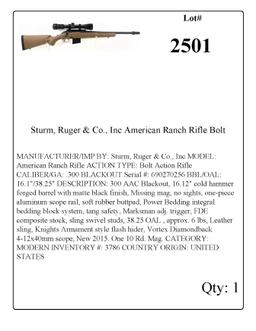 Sturm, Ruger & Co., Inc American Ranch Rifle Bolt Action Rifle