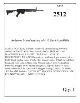 Anderson Manufacturing AM-15 Semi Auto Rifle