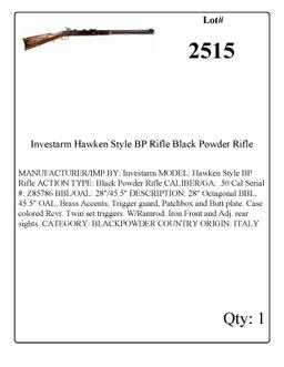 Investarm Hawken Style BP Rifle Black Powder Rifle .50 Cal