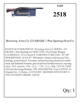 Browning Arms Co 325 GRADE 1 Plus Sporting Over/Under SHotgun