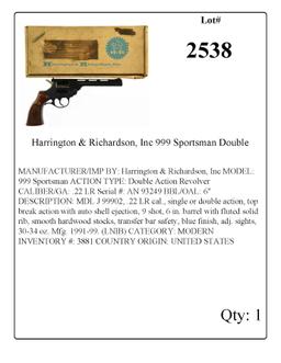 Harrington & Richardson, Inc 999 Sportsman Double