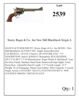 Sturm, Ruger & Co., Inc New Mdl Blackhawk Single Action Revolver