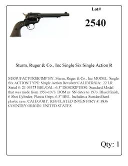 Sturm, Ruger & Co., Inc Single Six Single Action Revolver