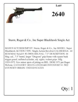 Sturm, Ruger & Co., Inc Super Blackhawk Single Action Revolver