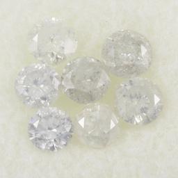 Unmounted diamonds: 1.34 ctw in round brilliant matched diamonds