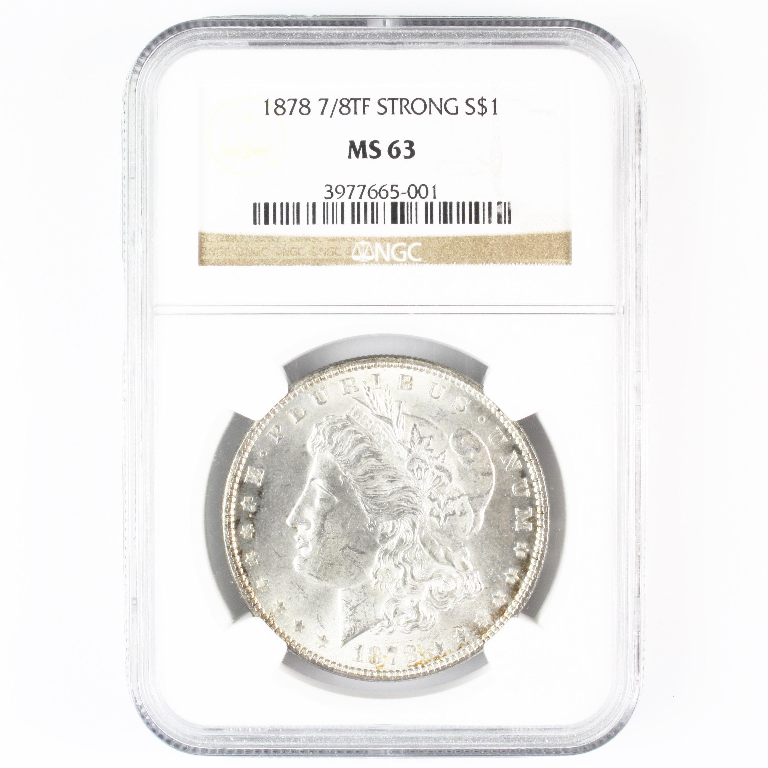 Certified 1878 7/8TF strong U.S. Morgan silver dollar