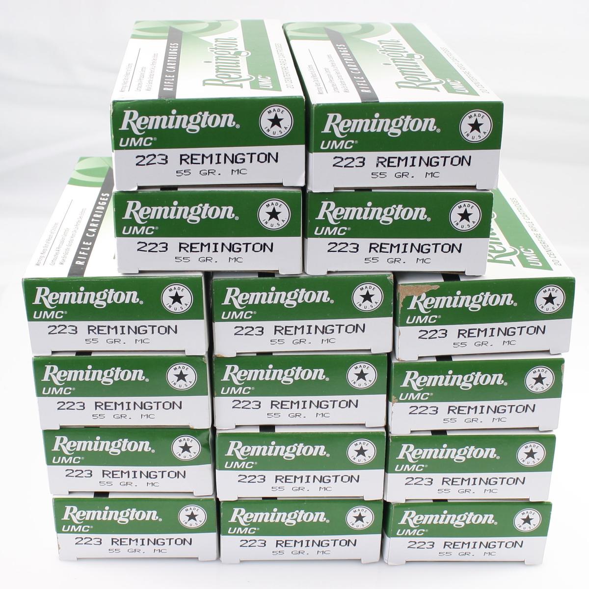 Lot of 320 rounds of 223 Remington 55gr MC rifle ammo