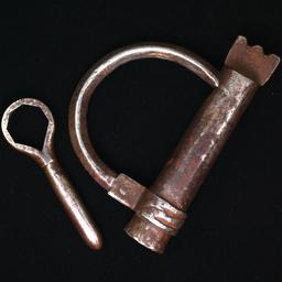 Antique slave shackle with key