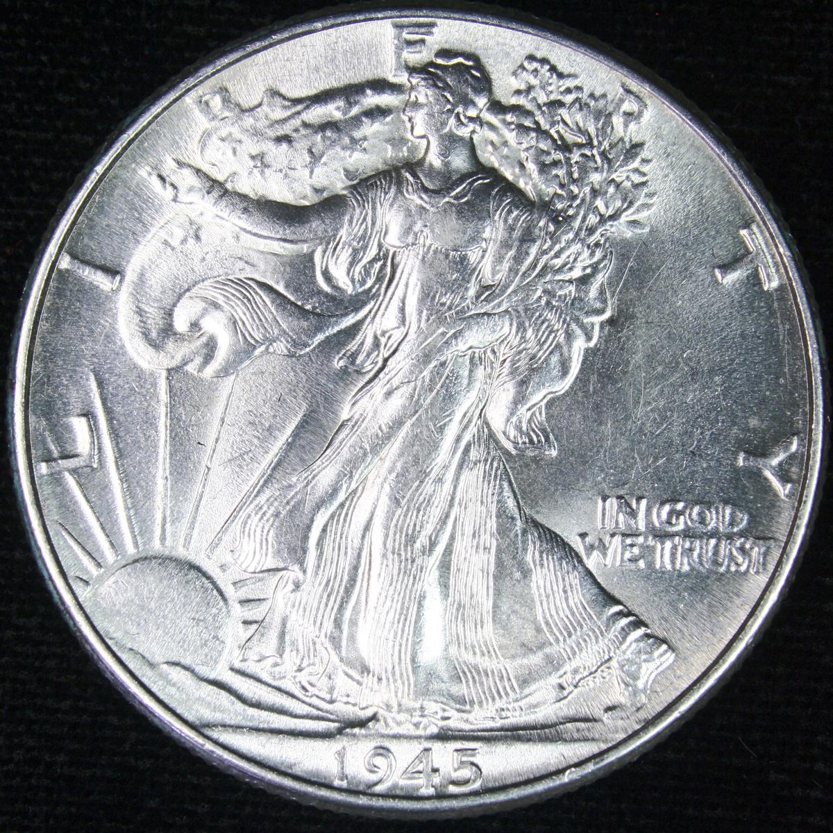 1945 U.S. walking Liberty half dollar