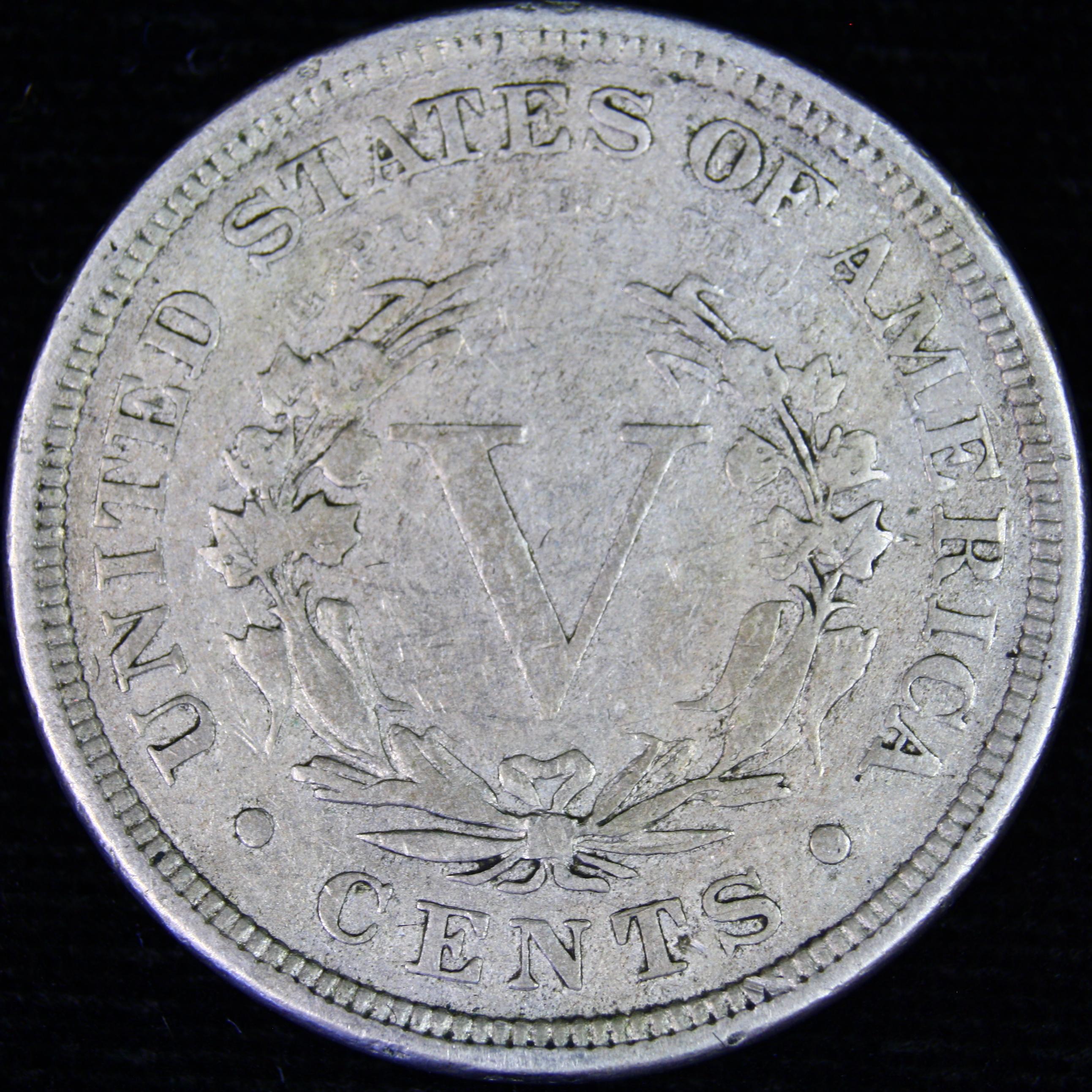 1883 with cents U.S. "V" nickel
