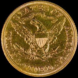 1886 U.S. $5 Liberty head gold coin