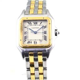 Authentic estate Cartier 18K yellow gold & stainless steel wristwatch