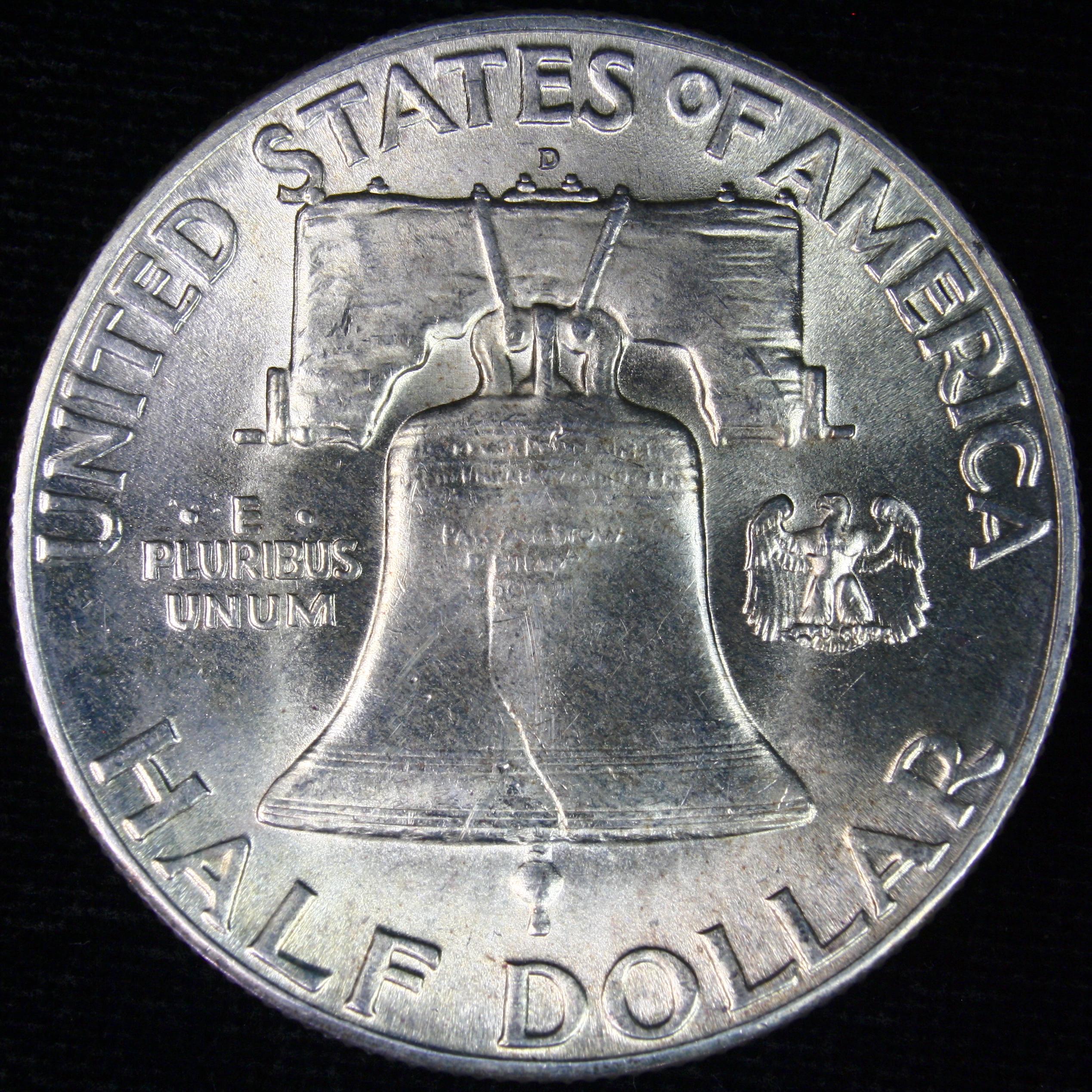 1948-D U.S. Franklin half dollar