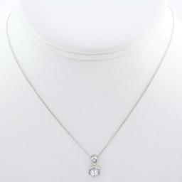 Estate platinum .950 diamond solitaire pendant necklace