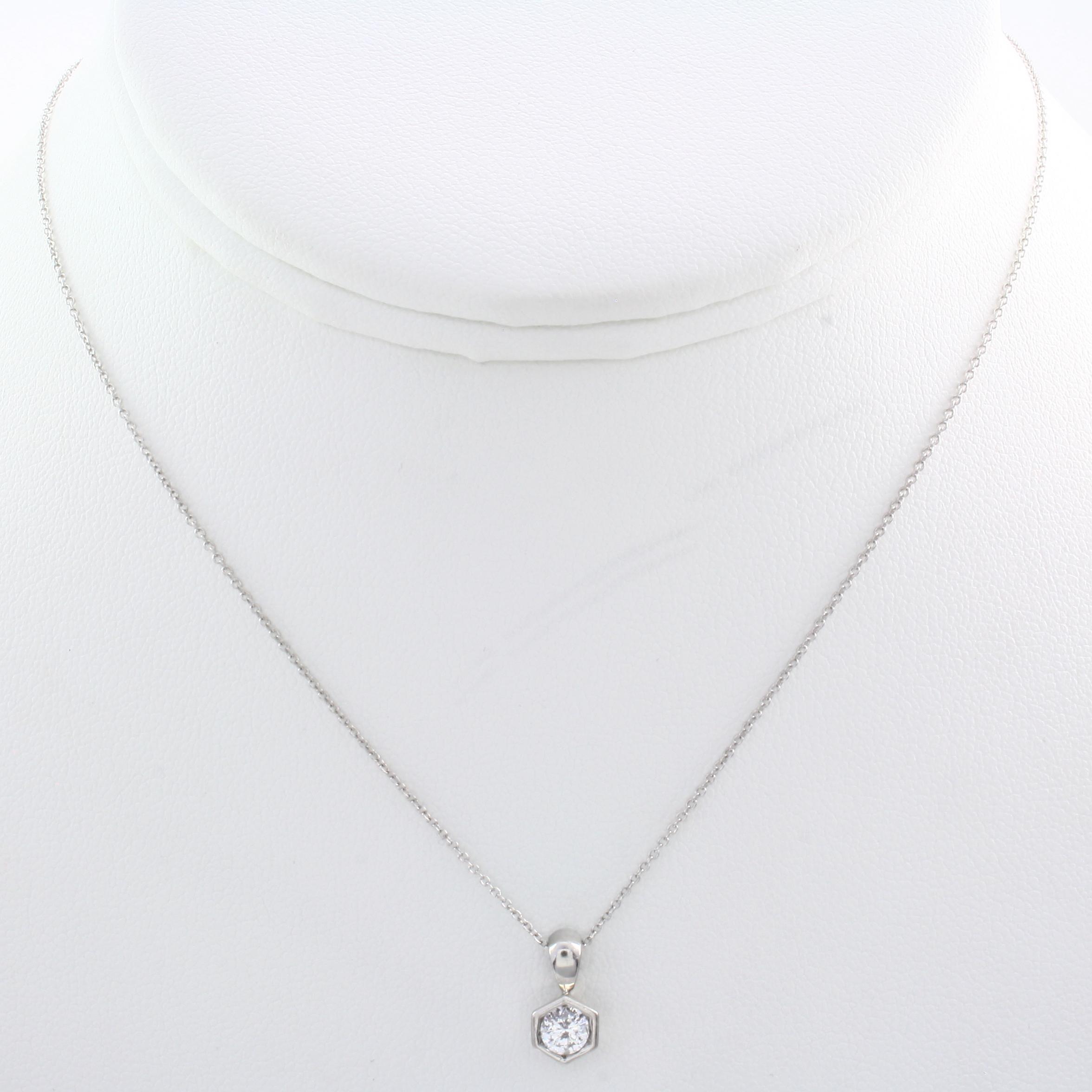 Estate platinum .950 diamond solitaire pendant necklace