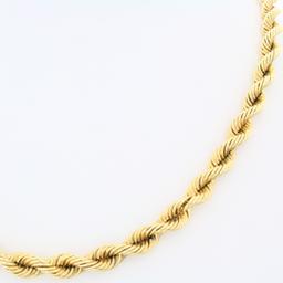 Estate 14K yellow gold rope chain