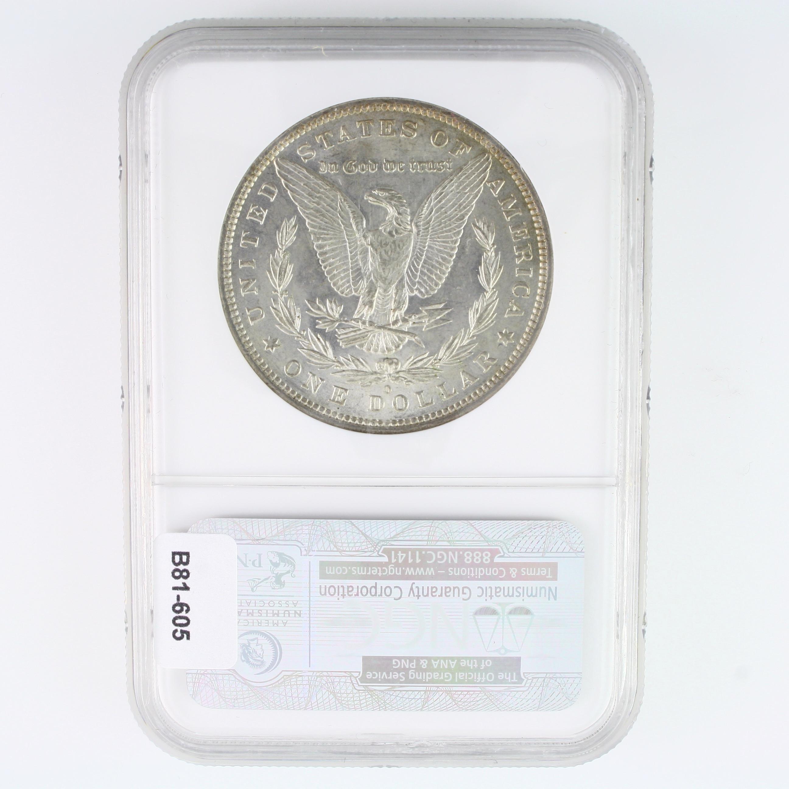 Certified 1881-O U.S. Morgan silver dollar