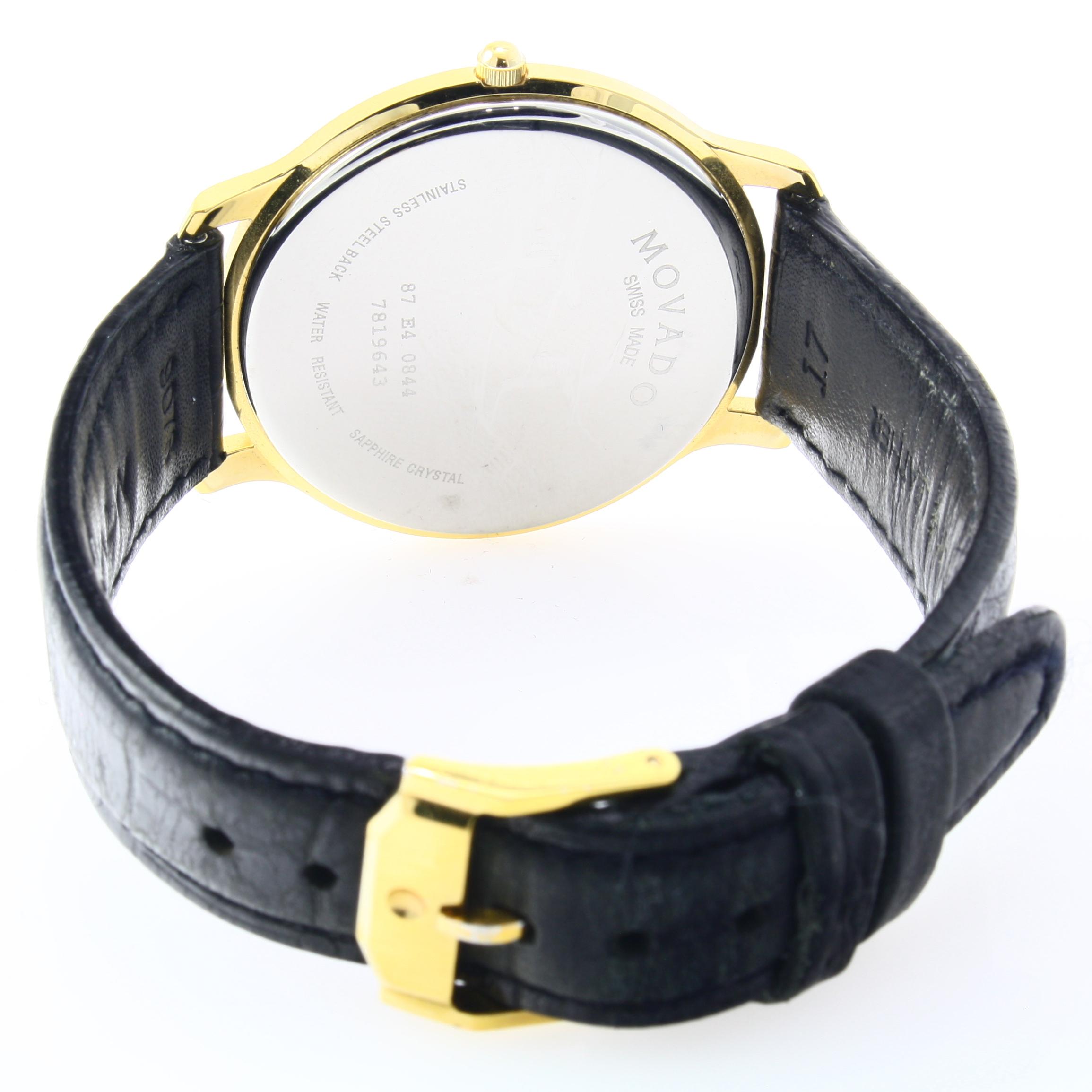 Estate Movado yellow gold-plated stainless steel wristwatch