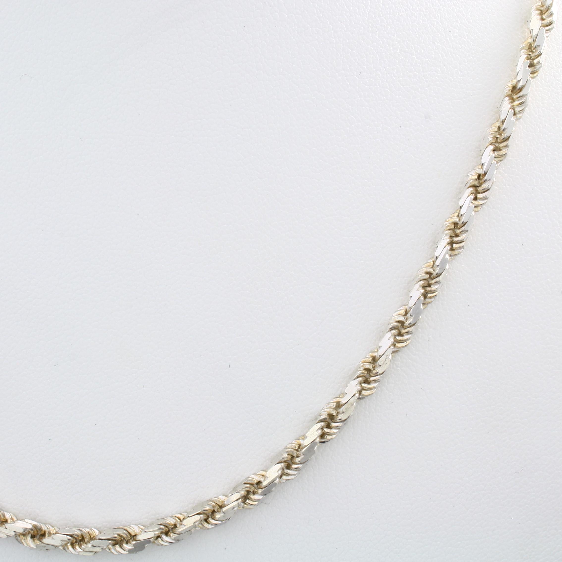 Estate sterling silver rope chain