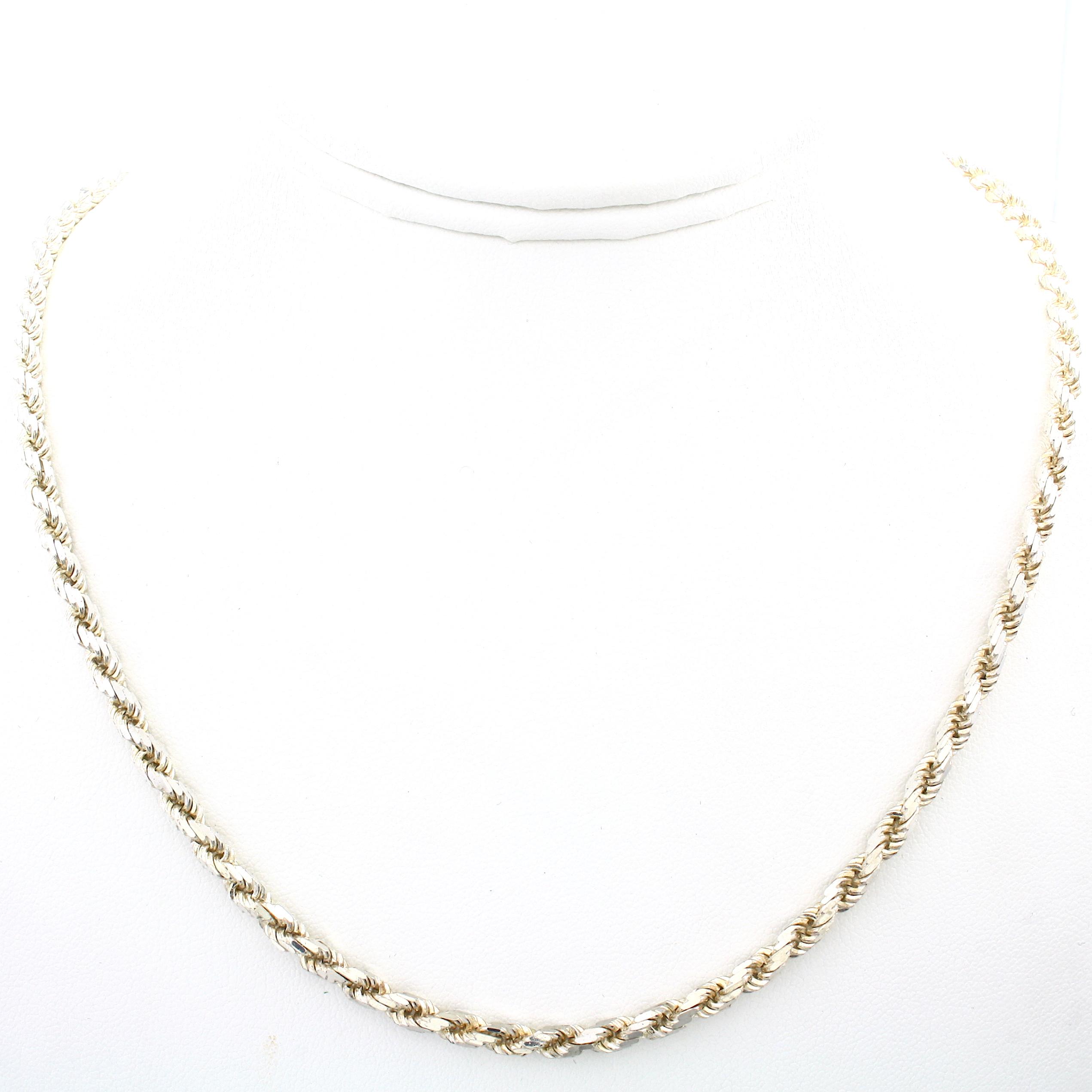 Estate sterling silver rope chain