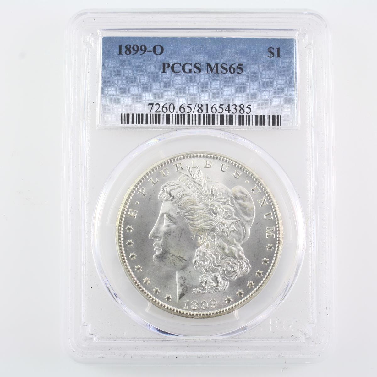 Certified 1899-O U.S. Morgan silver dollar