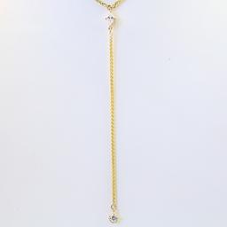 Estate 14K yellow gold diamond lariat necklace