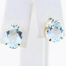 Pair of estate 14K yellow gold topaz stud earrings